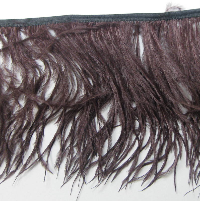 OSTRICH FRINGE DARK BROWN